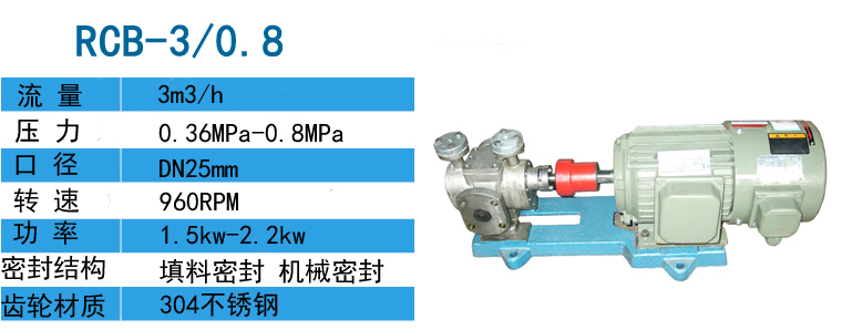 RCB不锈钢保温齿轮泵