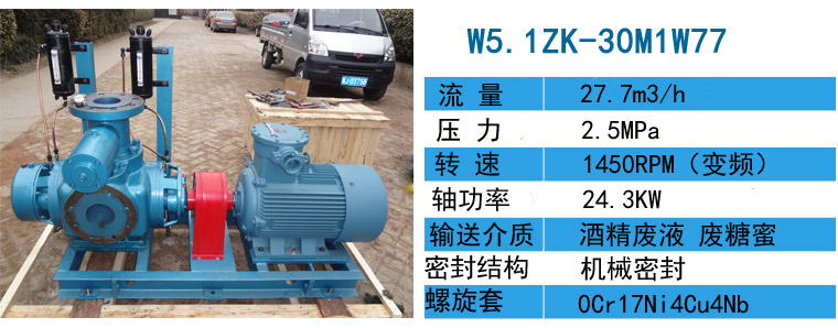 W5.1ZK-30M1W77不锈钢双螺杆泵