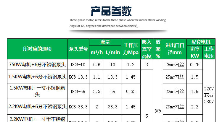 KCB不锈钢齿轮油泵